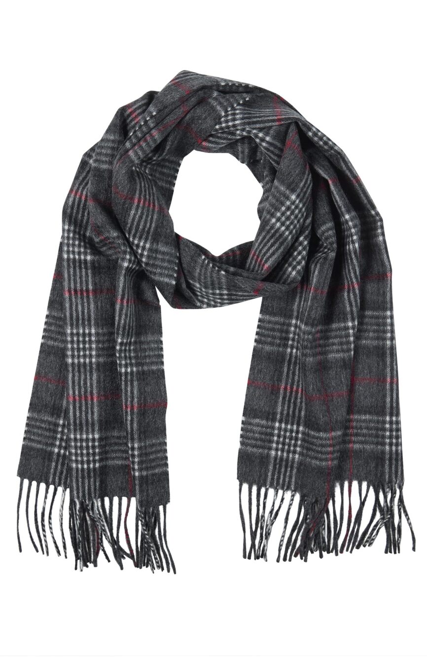 3511 ’s Wool Blend Patterned Scarf – Merino Wool/Cashmere, 72 inches x 12